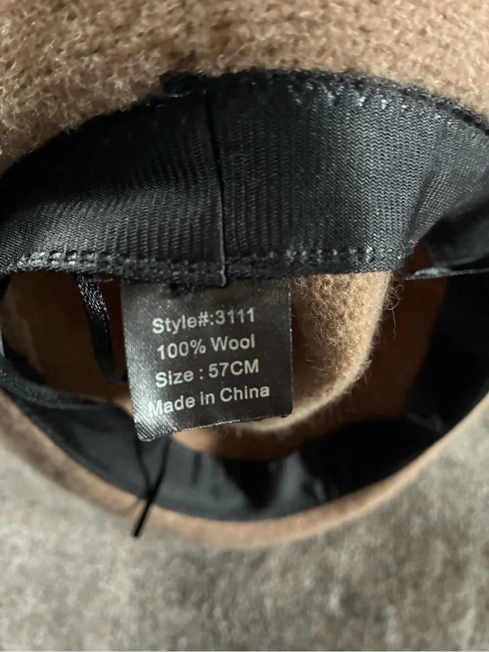 100% Wool Beige Bucket Hat Decorative Stitching Slouchy Vacation Moldable 7 1/8